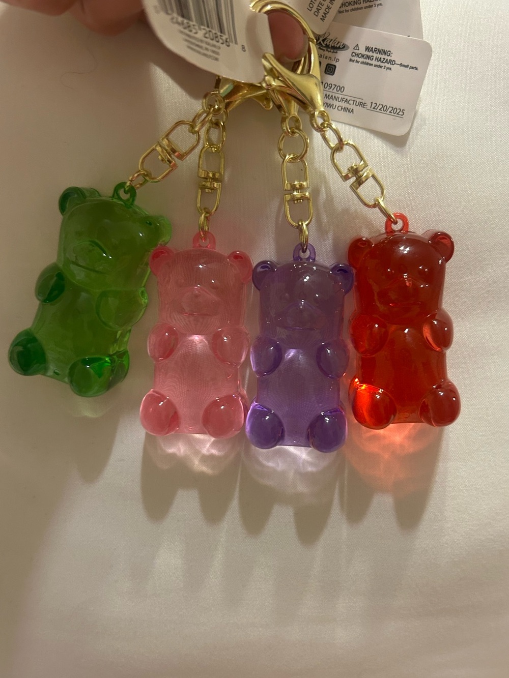 NWT Large Gummy Bear Acrylic Bag Charm Keychain – Choose Your Color - Picture 2 of 3